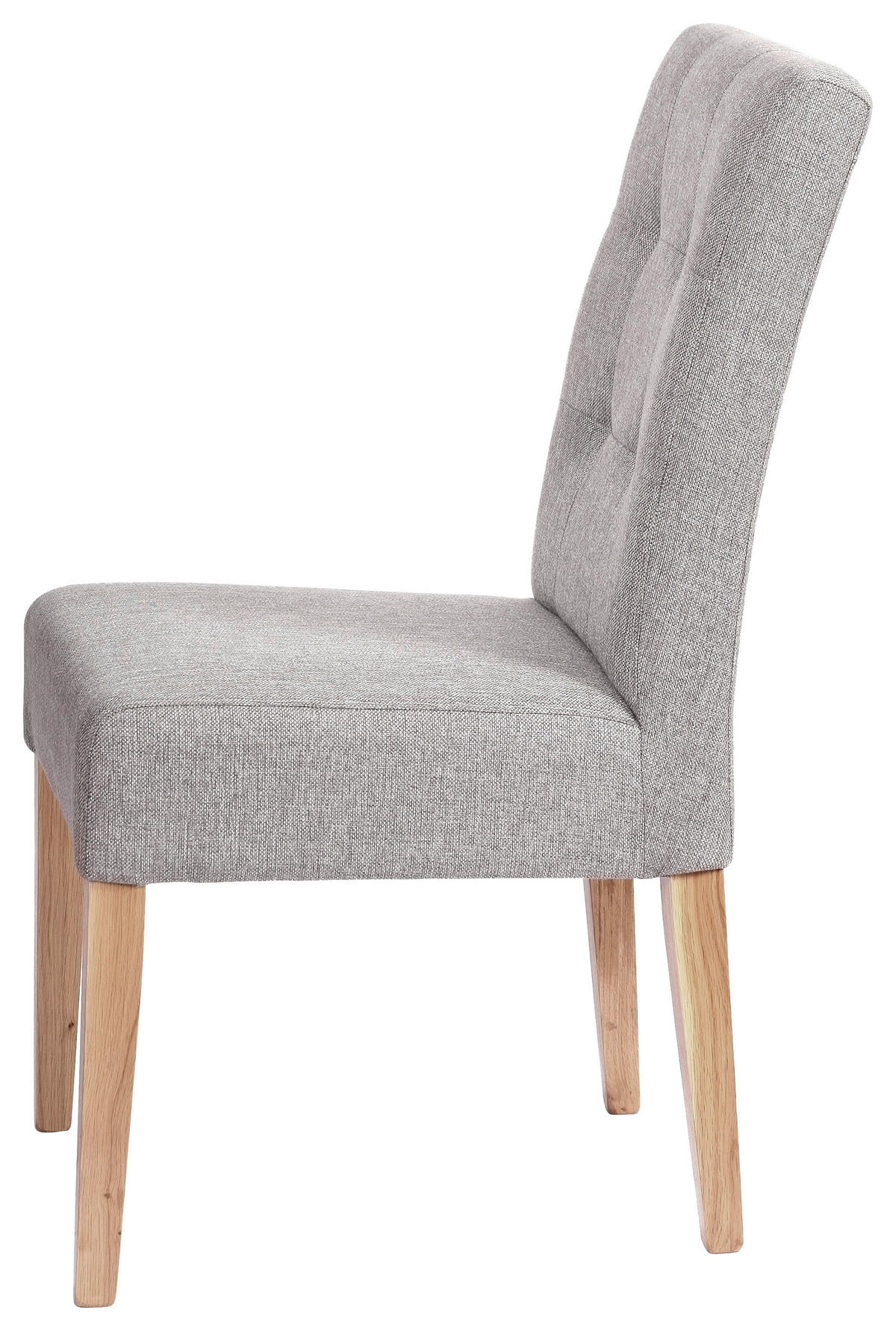 SZÉK textil, fa szürke  - tölgyfa színű/szürke, Konventionell, textil/fa (48/95/61cm) - Carryhome