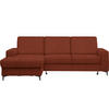 ECKSOFA in Velours Rostfarben  - Rostfarben/Schwarz, Konventionell, Textil/Metall (167/247cm) - Stylife