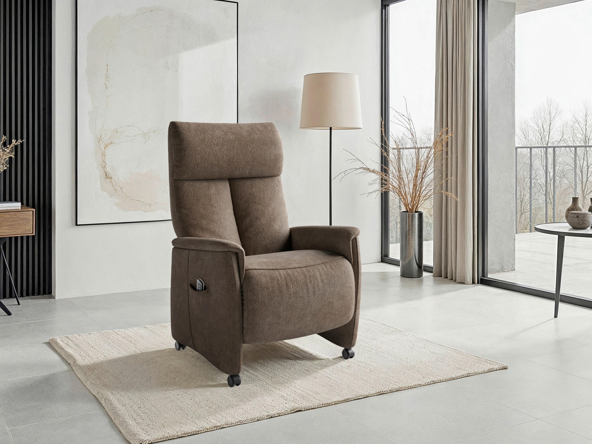 Sit & More RELAXAČNÍ KŘESLO, textil, hnědá