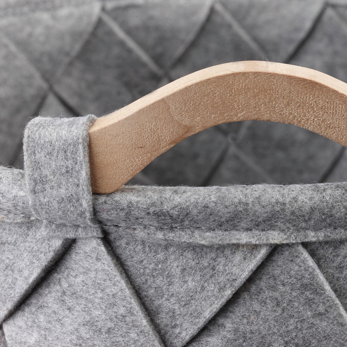 WÄSCHEKORB - Hellgrau, Basics, Holz/Textil (40/60cm) - Aquanova