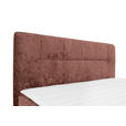 BOXSPRINGBETT 180/200 cm,  in Rotbraun, Topper, H2 + H2 = mittel  - Rotbraun/Schwarz, Design, Textil/Metall (180/200cm) - Esposa