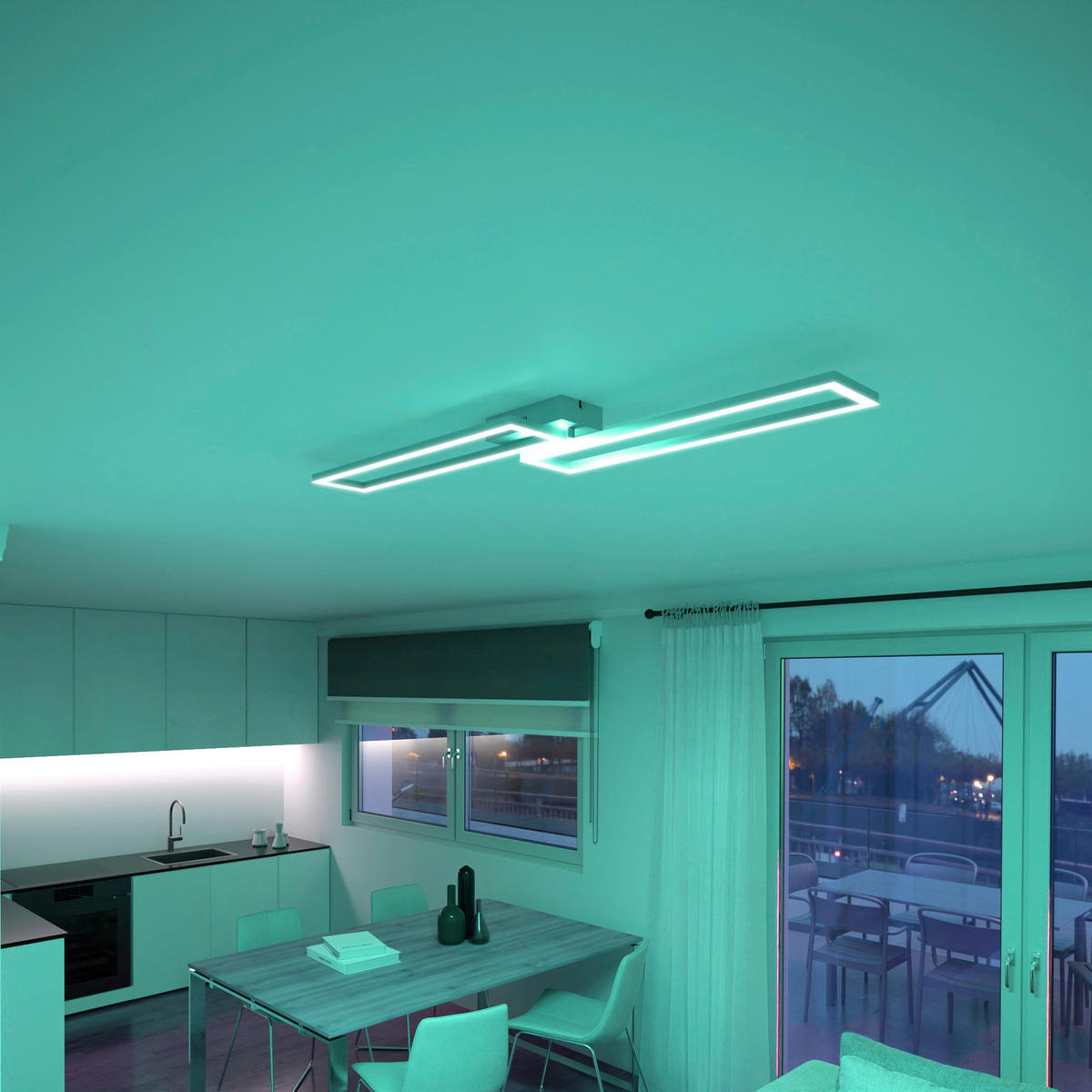 LED-DECKENLEUCHTE  24,4/7,8/110 cm   - Silberfarben, Design, Metall (24,4/7,8/110cm) - Tint