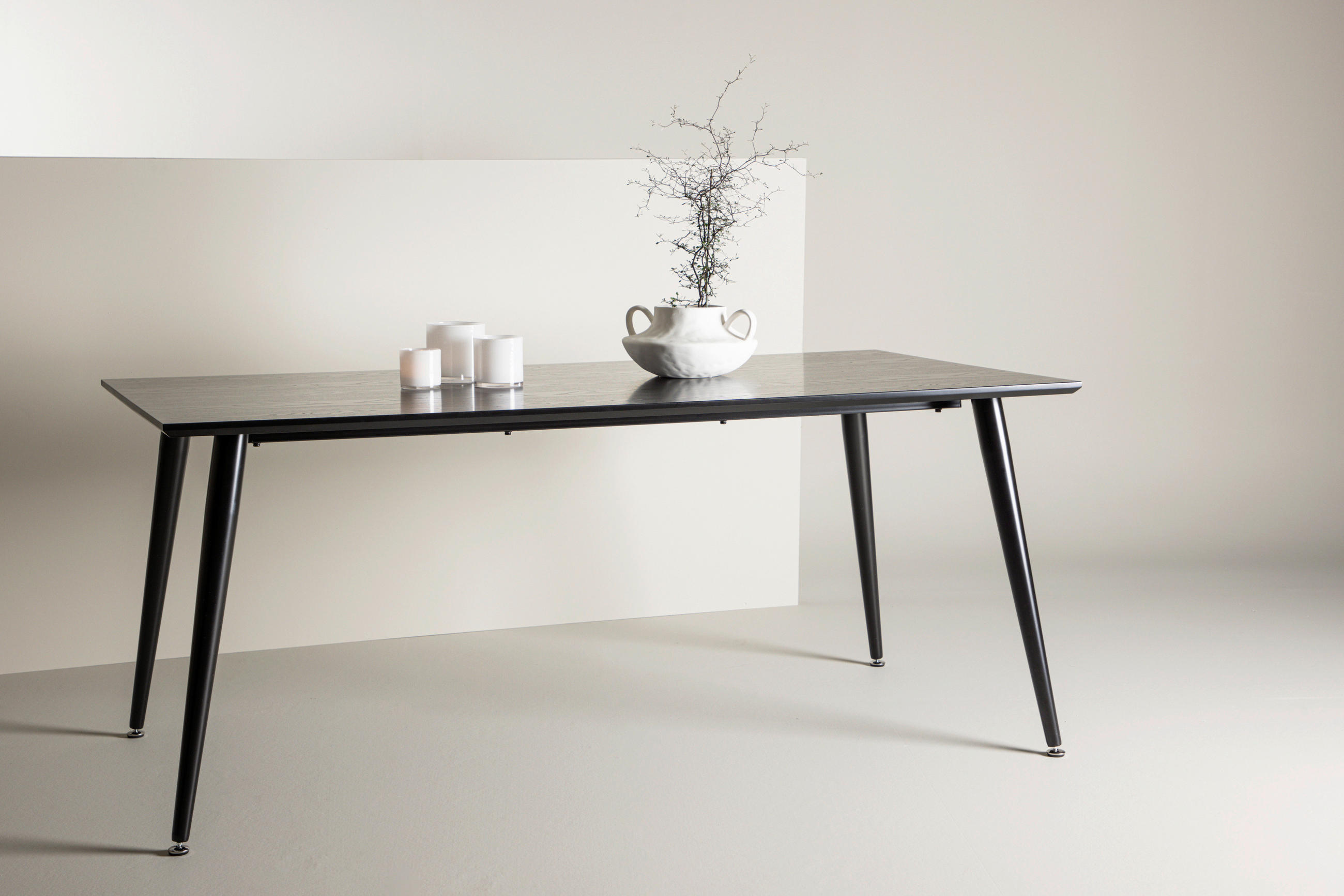 ESSTISCH furniert rechteckig Schwarz - Schwarz, Design, Holzwerkstoff/Metall (180/90/75cm) - Livetastic
