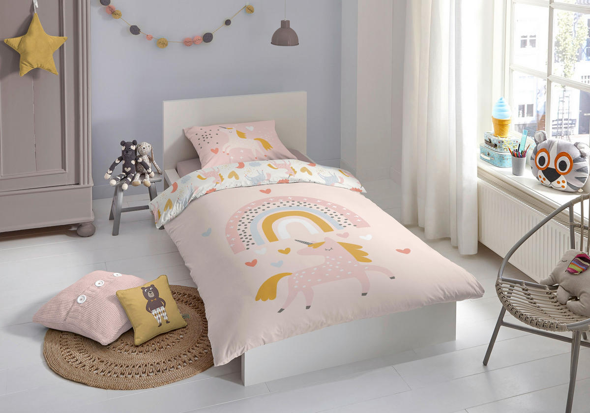 KINDERBETTWÄSCHE Renforcé 135/200 cm  - Rosa, Textil (135/200cm) - MID.YOU