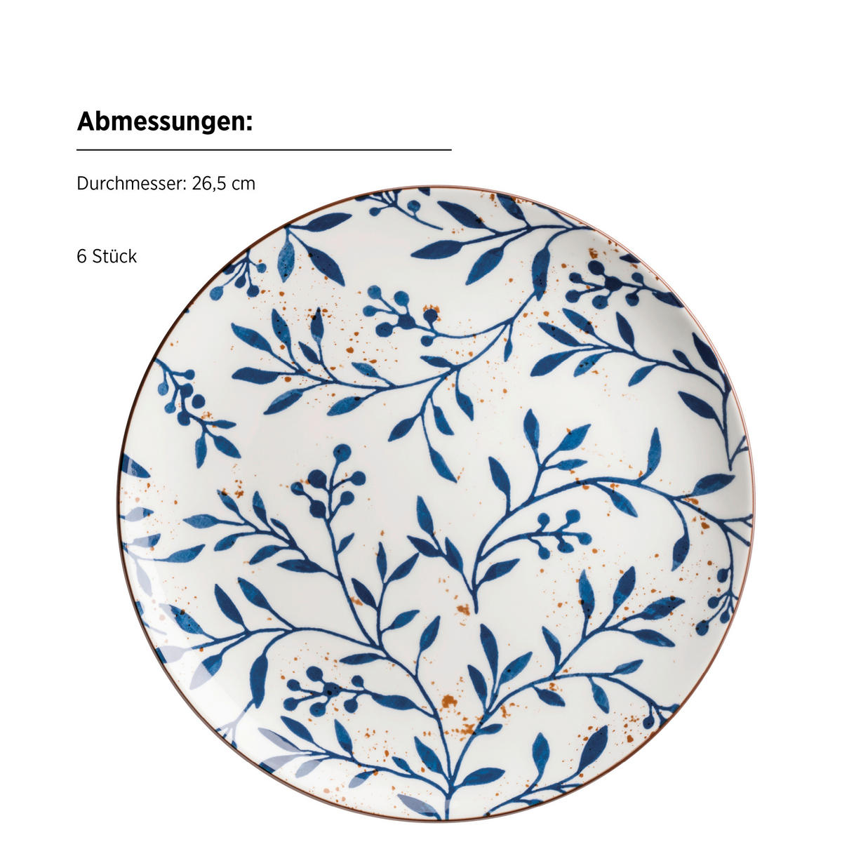TELLERSET OLIVE 18-teilig  - Blau/Braun, Basics, Keramik - Mäser