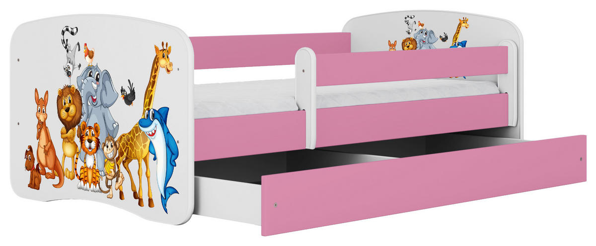 KINDER-/JUNIORBETT - Pink/Birkefarben, MODERN, Holz/Holzwerkstoff (80/160cm) - MID.YOU