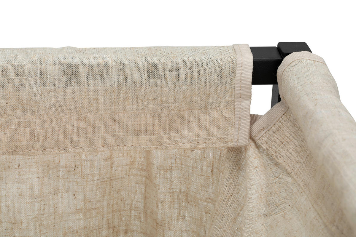WÄSCHEKORB - Beige/Schwarz, MODERN, Textil/Metall (56/78/29cm) - PBJ