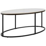 COUCHTISCH in Metall, Keramik 110/60/42 cm  - Creme/Schwarz, Design, Keramik/Metall (110/60/42cm) - Xora
