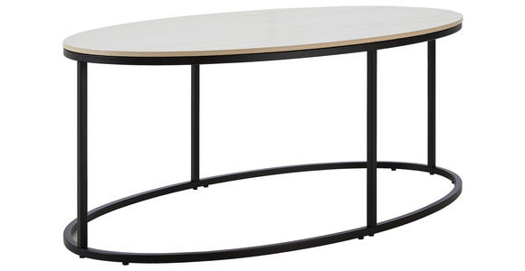 COUCHTISCH in Metall, Keramik 110/60/42 cm  - Creme/Schwarz, Design, Keramik/Metall (110/60/42cm) - Xora