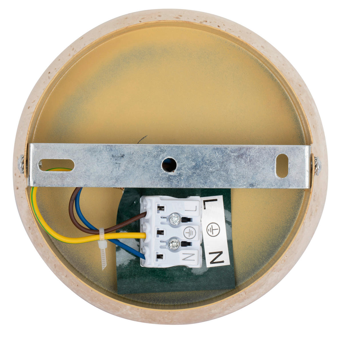 DECKENLEUCHTE  15/15 cm    - Beige/Weiß, Design, Glas/Stein (15/15cm) - Collet's Monde