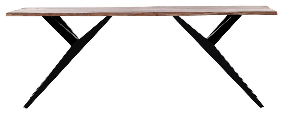 ESSTISCH 200/100/76 cm Echtholz  Holz rechteckig Sheeshamfarben  - Sheeshamfarben/Schwarz, LIFESTYLE, Holz/Metall (200/100/76cm) - Landscape