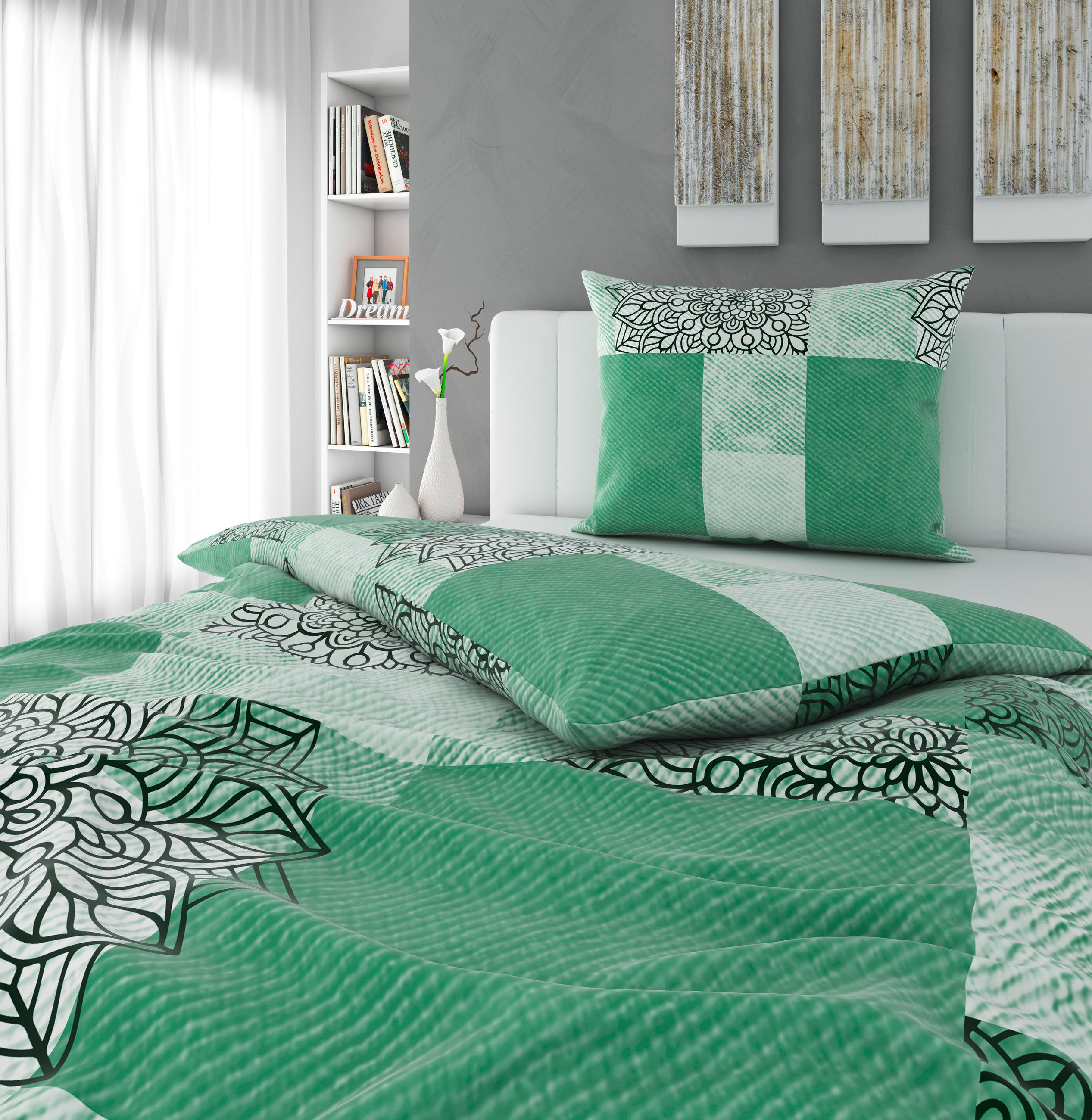POSTELJINA 140/200 cm  KALIO  - zelena, Design, tekstil (140/200cm) - Esposa