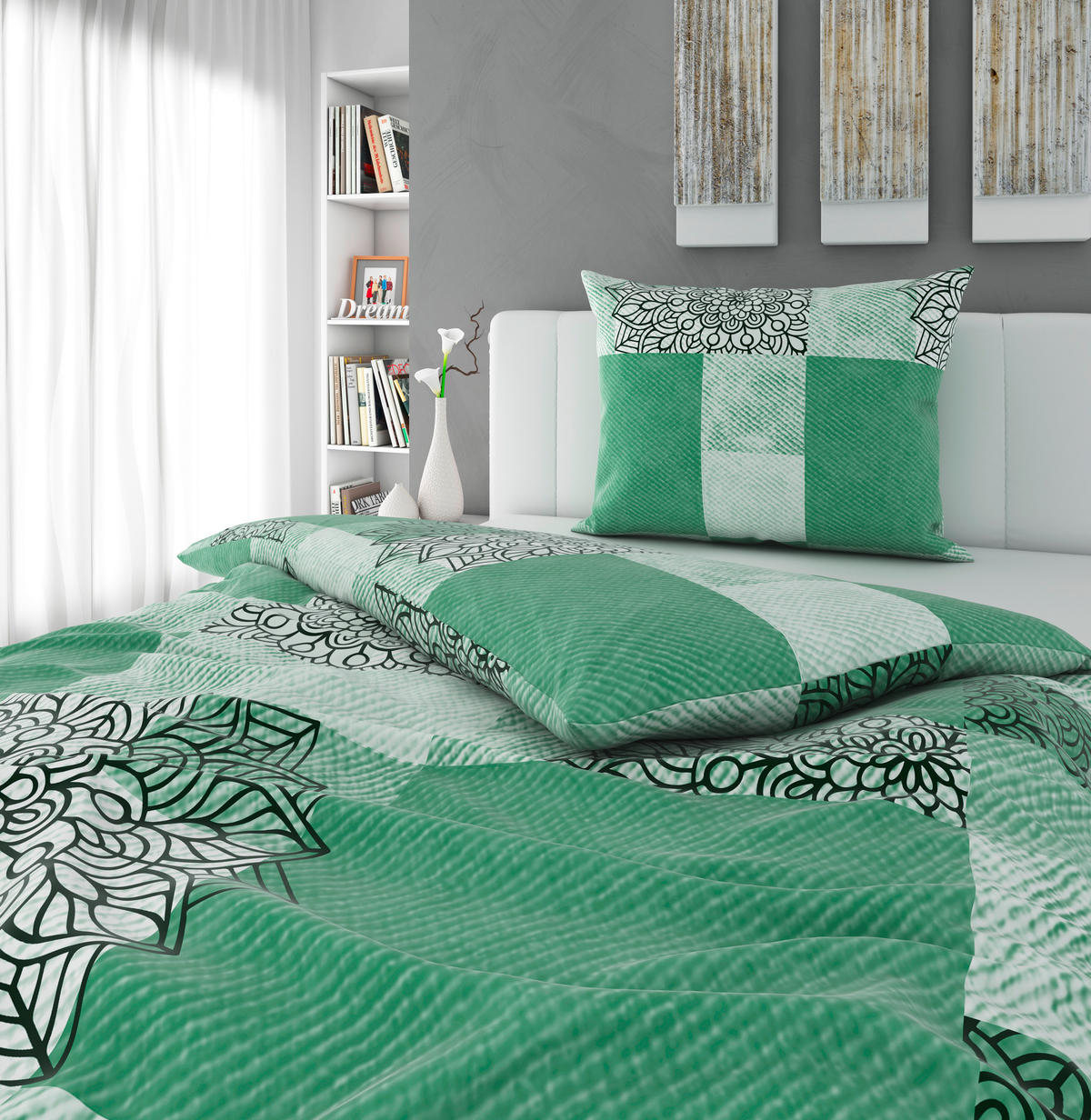 POSTELJINA 140/200 cm  KALIO  - zelena, Design, tekstil (140/200cm) - Esposa