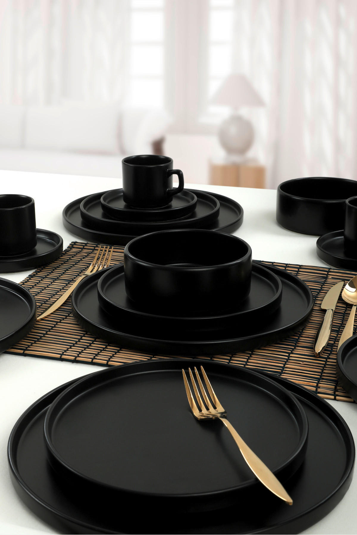 KOMBISERVICE Schwarz 20-teilig 4 Personen  - Schwarz, Basics, Keramik - P & B