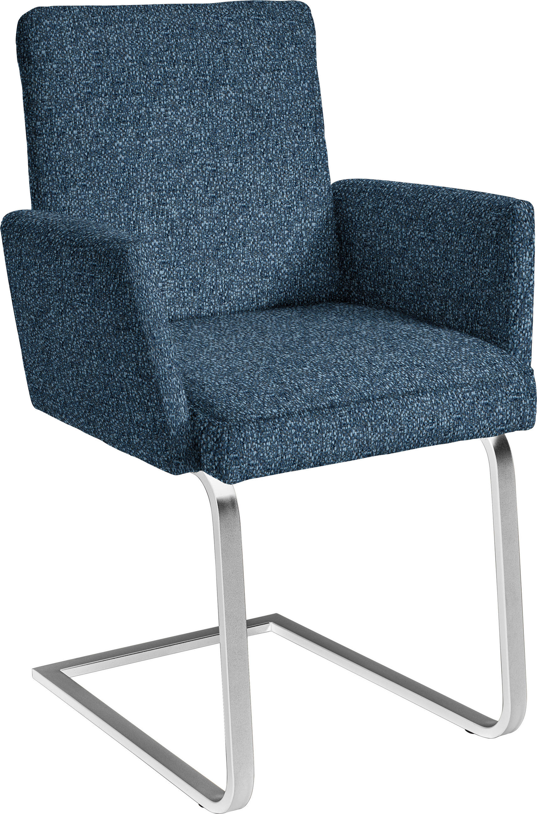 ARMLEHNSTUHL  in Stahl Chenille  - Chromfarben/Dunkelblau, Design, Textil/Metall (56/92/60cm) - Dieter Knoll