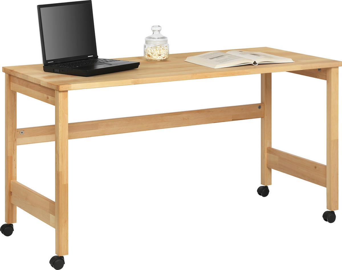 SCHREIBTISCH 125/55/64 cm  in Erlefarben  - Erlefarben, Natur, Holz/Kunststoff (125/55/64cm) - Linea Natura