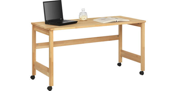 SCHREIBTISCH 125/55/64 cm  in Erlefarben  - Erlefarben, Natur, Holz/Kunststoff (125/55/64cm) - Linea Natura