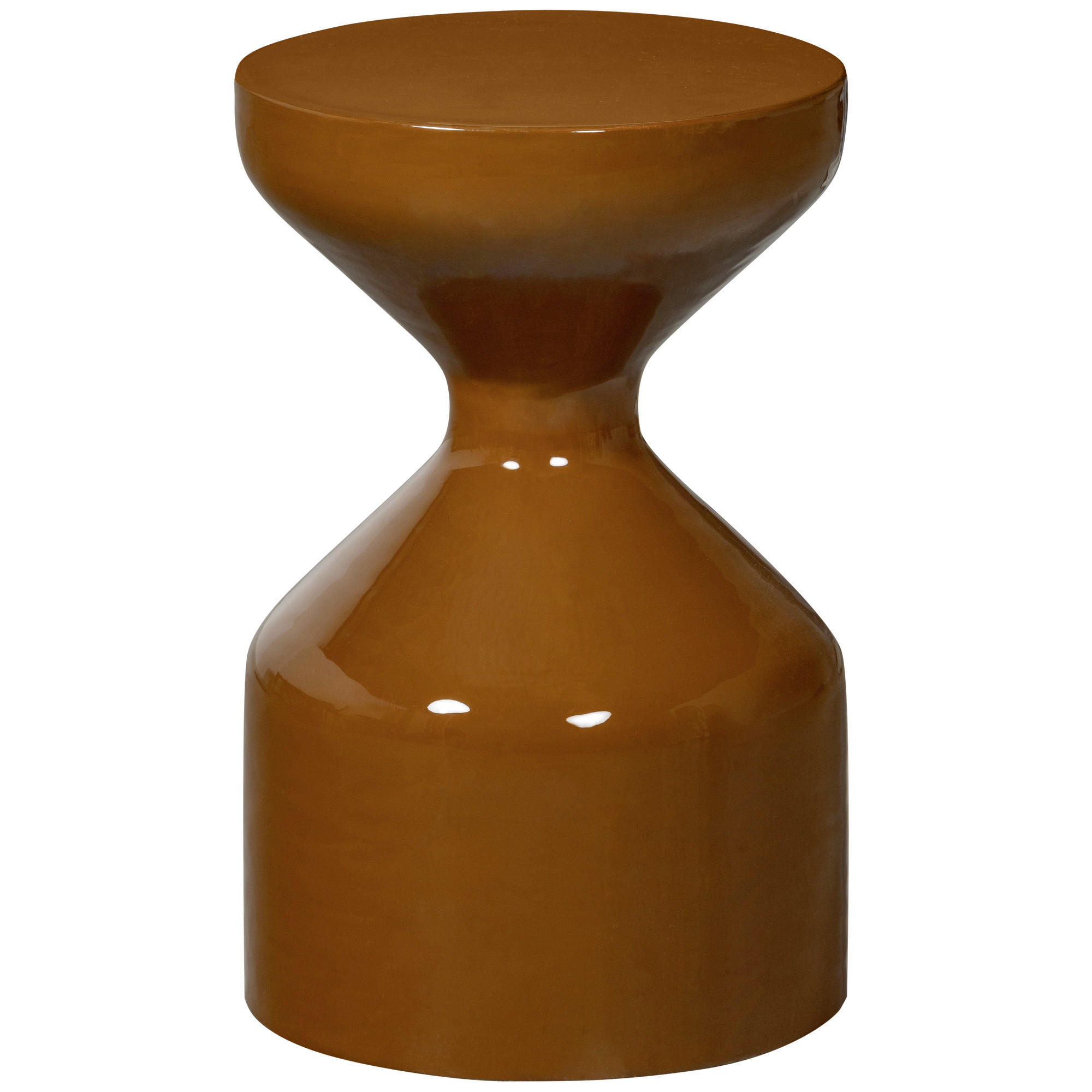 BEISTELLTISCH 30/47/30 cm Dunkelbraun rund  - Dunkelorange, Design, Metall (30/47/30cm) - Carryhome