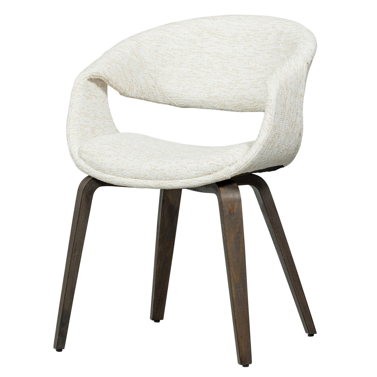 ARMLEHNSTUHL-SET 2 Stück  in Webstoff  - Dunkelbraun/Naturfarben, MODERN, Textil (57/78/57cm) - Livetastic