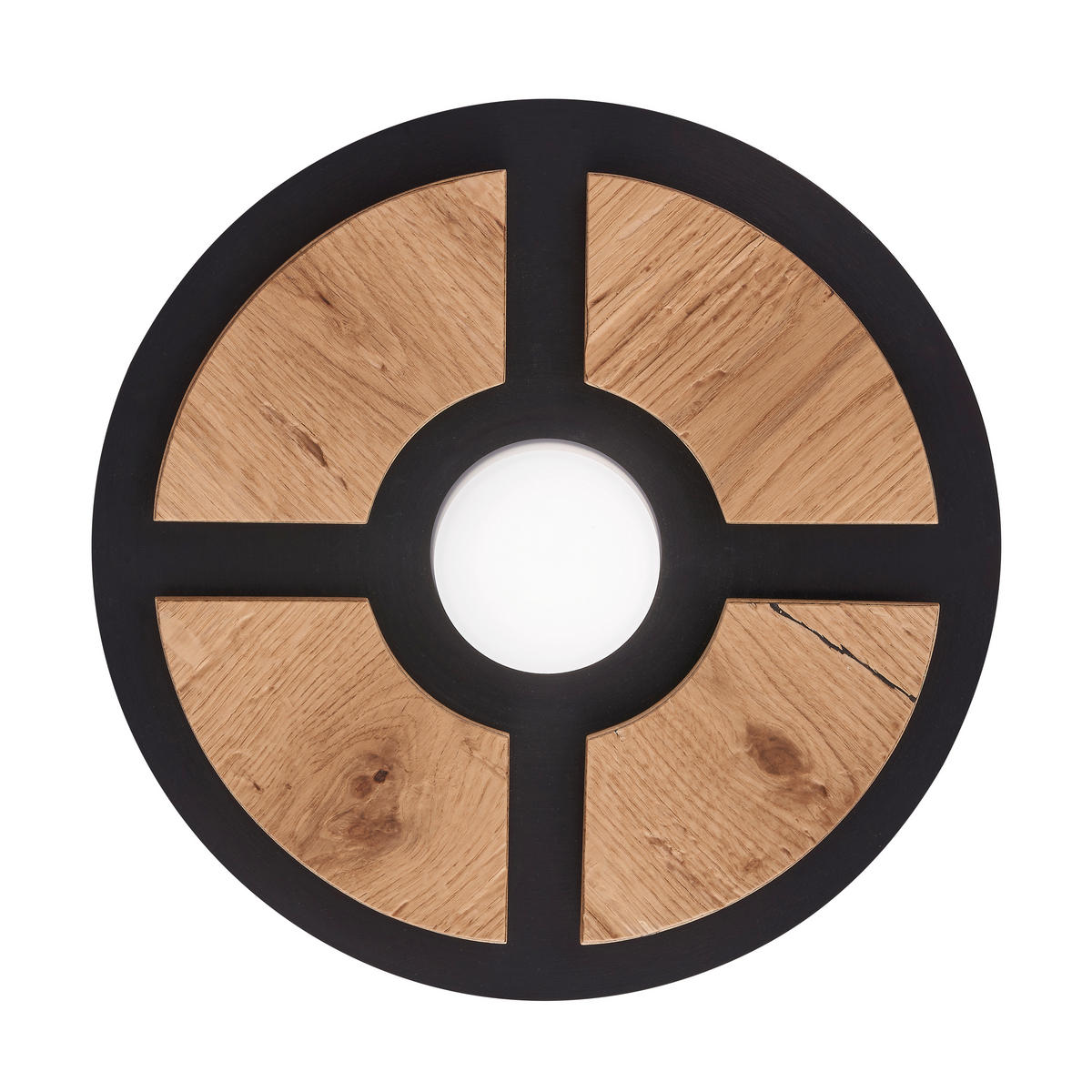 LED-WANDLEUCHTE Rota 26/6,5 cm  - Eichefarben/Schwarz, Natur, Holz/Kunststoff (26/6,5cm) - Grossmann