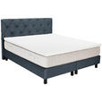 BOXSPRINGBETT 180/200 cm,  in Dunkelgrau, Matratze, Topper, H3 = fest  - Dunkelgrau/Schwarz, Design, Textil/Metall (180/200cm) - Esposa