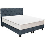 BOXSPRINGBETT 180/200 cm,  in Dunkelgrau, Matratze, Topper, H3 = fest  - Dunkelgrau/Schwarz, Design, Textil/Metall (180/200cm) - Esposa