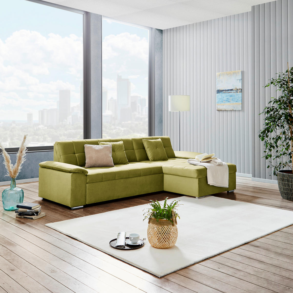 ECKSOFA Senfgelb Zierkissen  - Senfgelb, Trend, Textil (257/167cm) - Livetastic