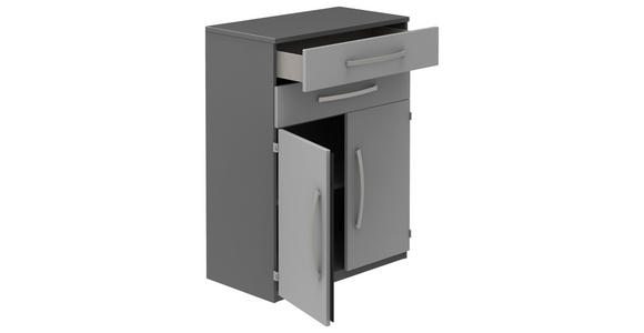 AKTENSCHRANK Anthrazit, Hellgrau - Anthrazit/Hellgrau, KONVENTIONELL, Holzwerkstoff (80/111,7/43cm) - Moderano