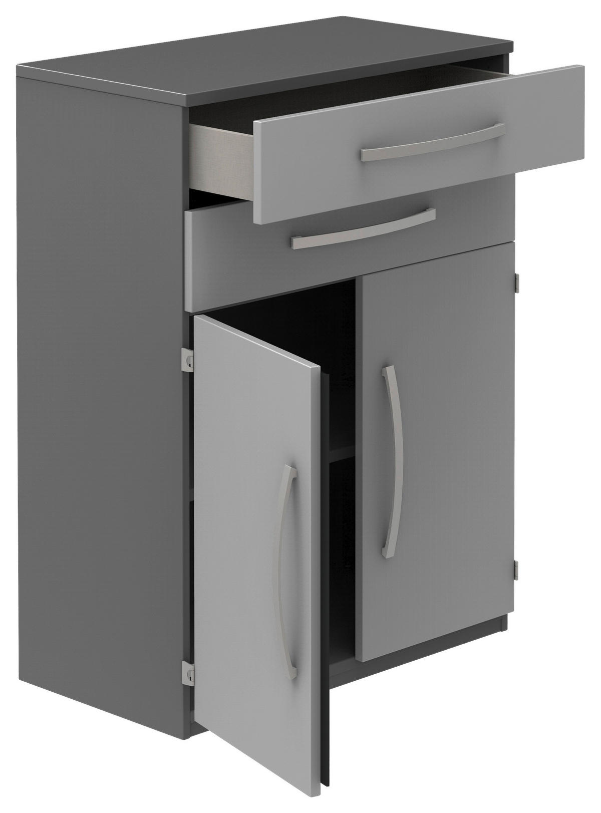 AKTENSCHRANK Anthrazit, Hellgrau  - Anthrazit/Hellgrau, KONVENTIONELL, Holzwerkstoff (80/111,7/43cm) - Moderano