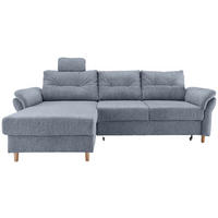 ECKSOFA in Chenille Hellblau  - Naturfarben/Hellblau, Modern, Holz/Textil (176/250cm) - Livetastic