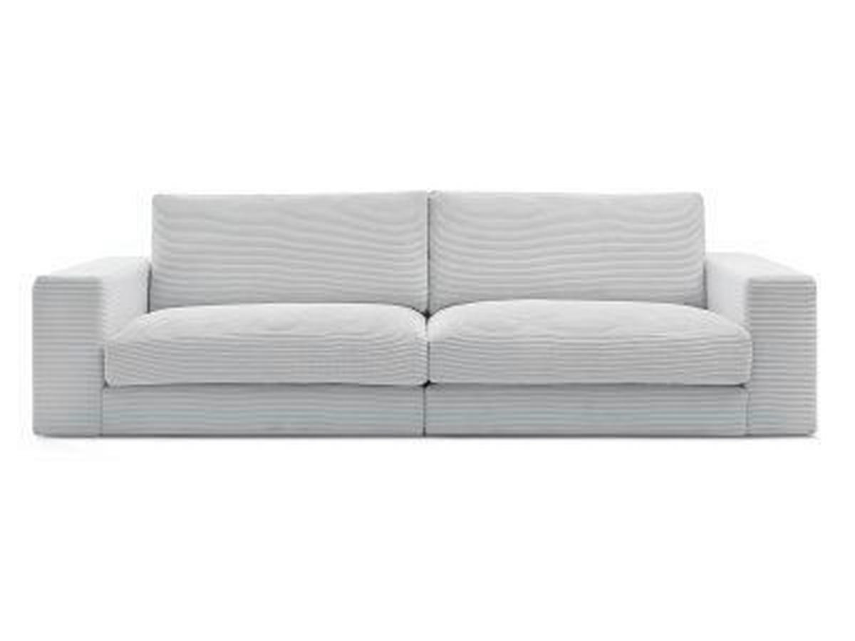 3-SITZER-SOFA LEONARD Cord Hellgrau  - Hellgrau/Schwarz, MODERN, Kunststoff/Textil (234/77/109cm)