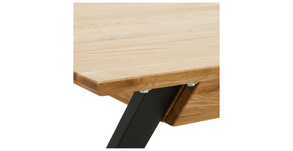 SCHREIBTISCH 120/65/76 cm  in Schwarz, Eichefarben  - Eichefarben/Schwarz, Natur, Holz/Metall (120/65/76cm) - Linea Natura