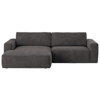 ECKSOFA Anthrazit Mikrofaser  - Anthrazit/Schwarz, MODERN, Kunststoff/Textil (175/283cm) - MID.YOU