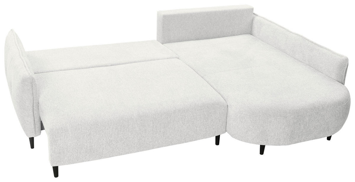 ECKSOFA Creme Chenille  - Creme/Schwarz, MODERN, Textil/Metall (285/200cm) - Carryhome