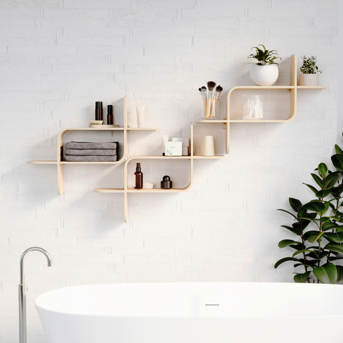 VÄGGHYLLPLAN 15,2/46,9/52,2 cm  - naturfärgad, Design, trä (15,2/46,9/52,2cm) - Umbra