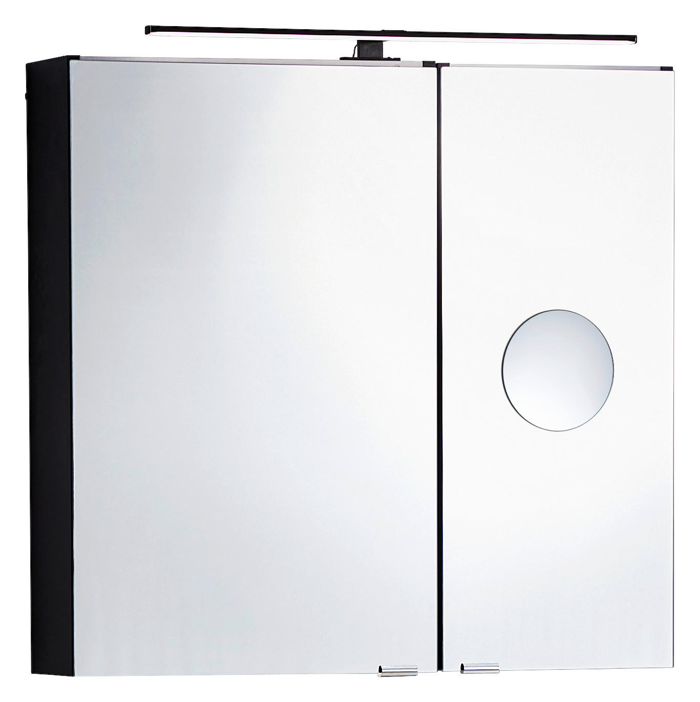 SPIEGELSCHRANK 75/70,3/15 cm  - Chromfarben/Schwarz, Basics, Glas/Holzwerkstoff (75/70,3/15cm) - Sadena