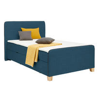 BOXBETT 120/200 cm  Blau  - Blau/Eichefarben, Design, Holz/Holzwerkstoff (120/200cm) - Moderano