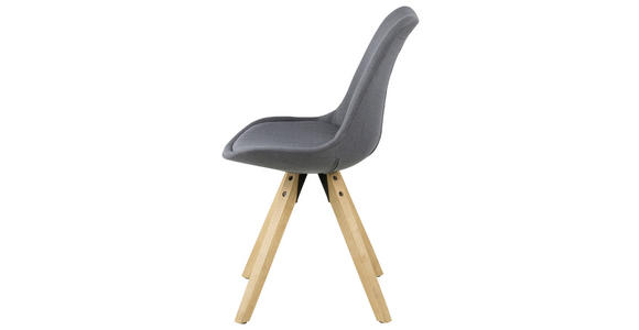 STUHL Flachgewebe Dunkelgrau - Dunkelgrau/Eichefarben, Design, Holz/Textil (48/85/55cm) - Carryhome