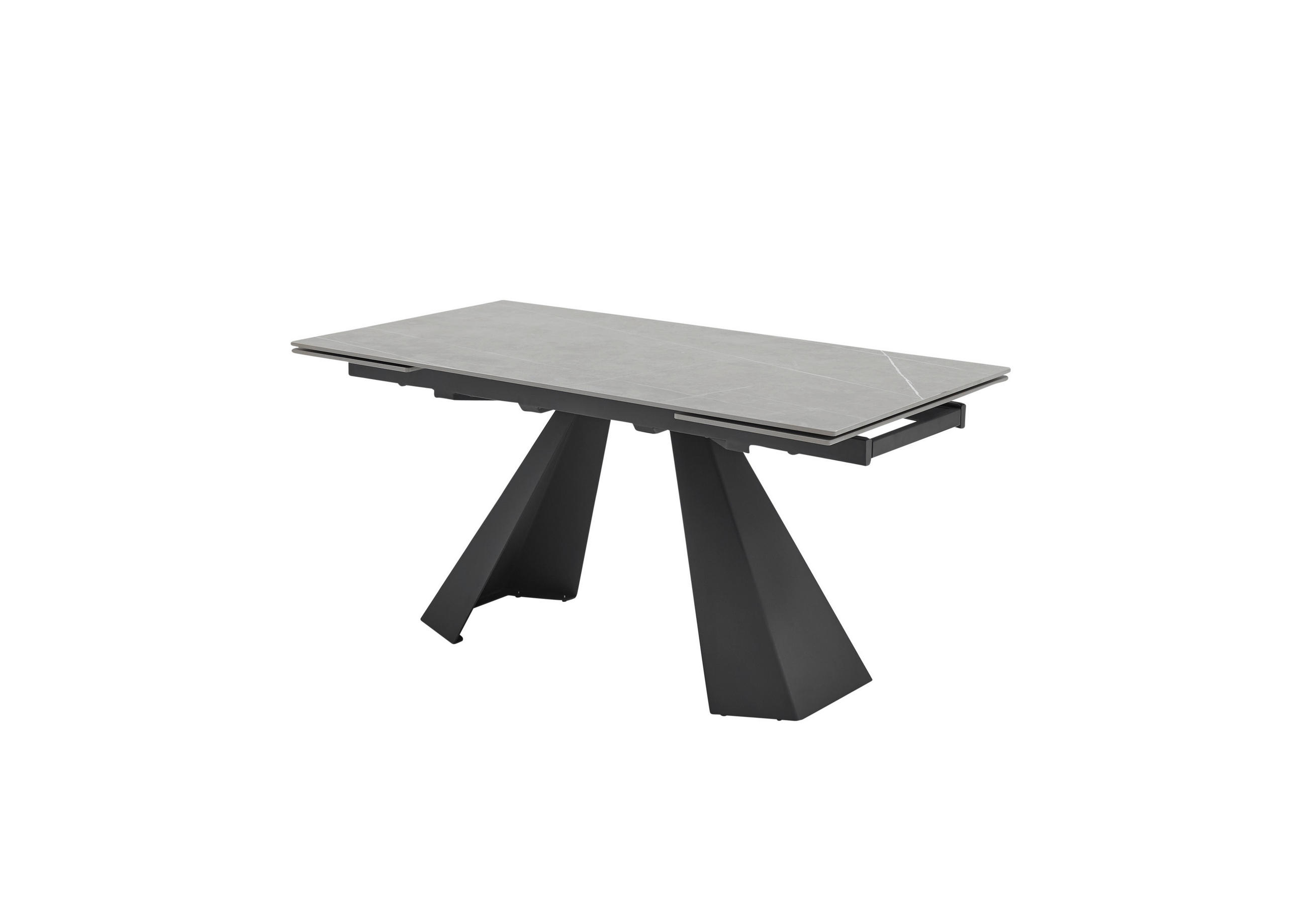 ESSTISCH in Keramik 160-240/90/76 cm  - Hellgrau/Schwarz, MODERN, Keramik/Metall (160-240/90/76cm) - MID.YOU