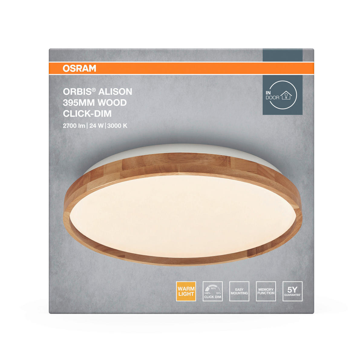 LED-DECKENLEUCHTE 39.5/7 cm   - Basics, Kunststoff/Metall (39.5/7cm) - Osram