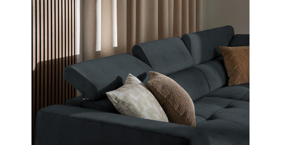 ECKSOFA  in Feincord Anthrazit  284/205 cm  - Anthrazit/Schwarz, Design, Kunststoff/Textil (284/205cm) - Xora