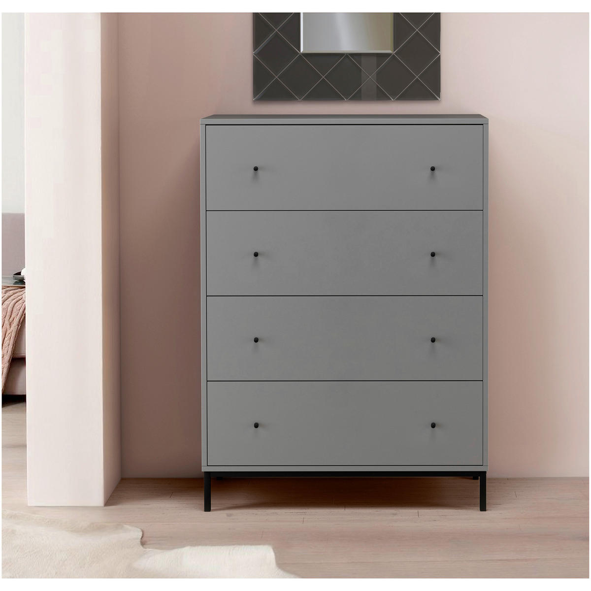 KOMMODE Celine  in 80/110/35 cm  - Schwarz/Grau, Design, Holzwerkstoff/Metall (80/110/35cm) - MID.YOU