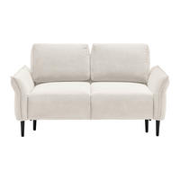 2-SITZER-SOFA Cord Beige  - Beige/Schwarz, Modern, Holz/Textil (150/85/92cm) - MID.YOU