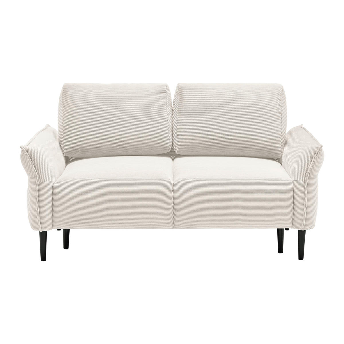 2-SITZER-SOFA Cord Beige  - Beige/Schwarz, Modern, Holz/Textil (150/85/92cm) - MID.YOU