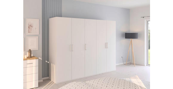DREHTÜRENSCHRANK 251/197/60 cm 5-türig Weiß - Weiß, Design, Holzwerkstoff/Kunststoff (251/197/60cm) - Novel