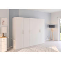 DREHTÜRENSCHRANK 251/197/60 cm 5-türig Weiß  - Weiß, Design, Holzwerkstoff/Kunststoff (251/197/60cm) - Novel