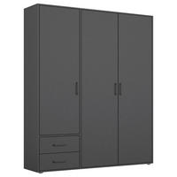OMARA S KLASIČNIMI VRATI, siva  - siva, Moderno, umetna masa/leseni material (140/194/53cm) - Modern Living
