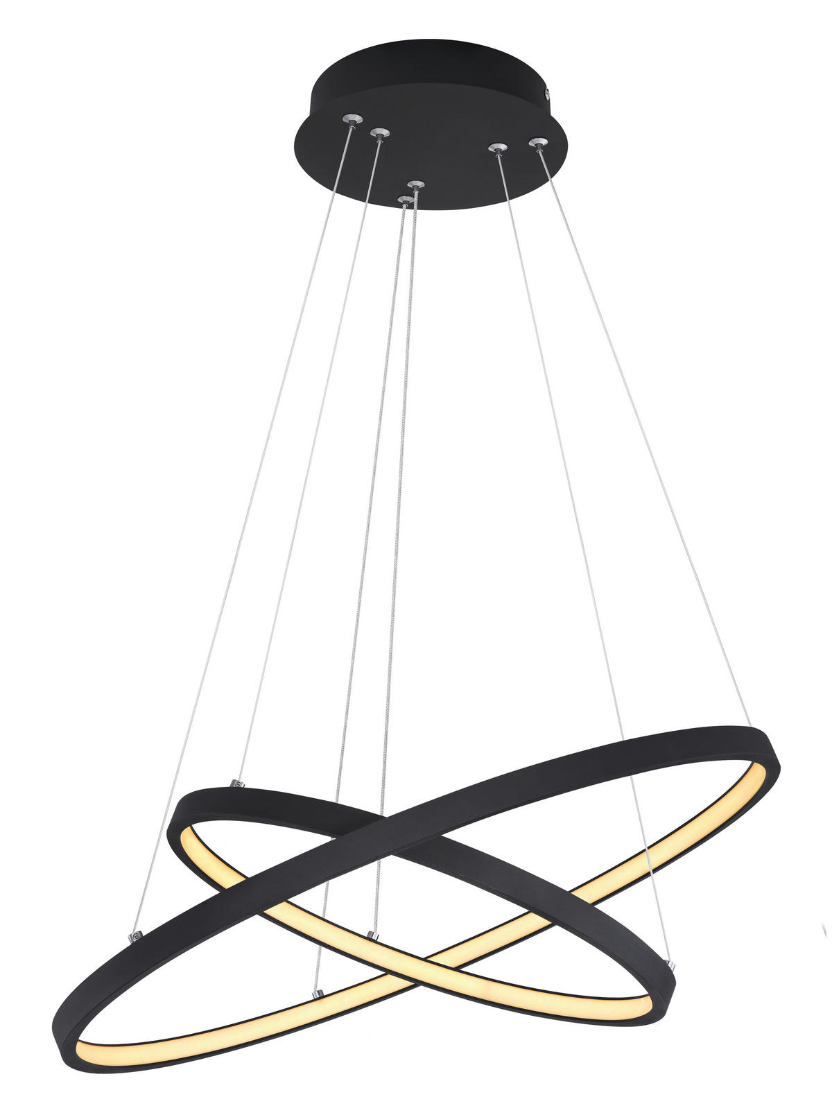 LED-HÄNGELEUCHTE RALPH 51/120 cm   - Schwarz/Weiß, Design, Kunststoff/Metall (51/120cm) - Globo