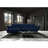 ECKSOFA in Velours Royalblau  153/283 cm  - Royalblau/Schwarz, Design, Textil/Metall (153/283cm) - Valdera