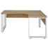 ECKSCHREIBTISCH Sonoma Eiche, Weiß - Weiß/Sonoma Eiche, Design, Metall (160/75,6/140cm) - Voleo